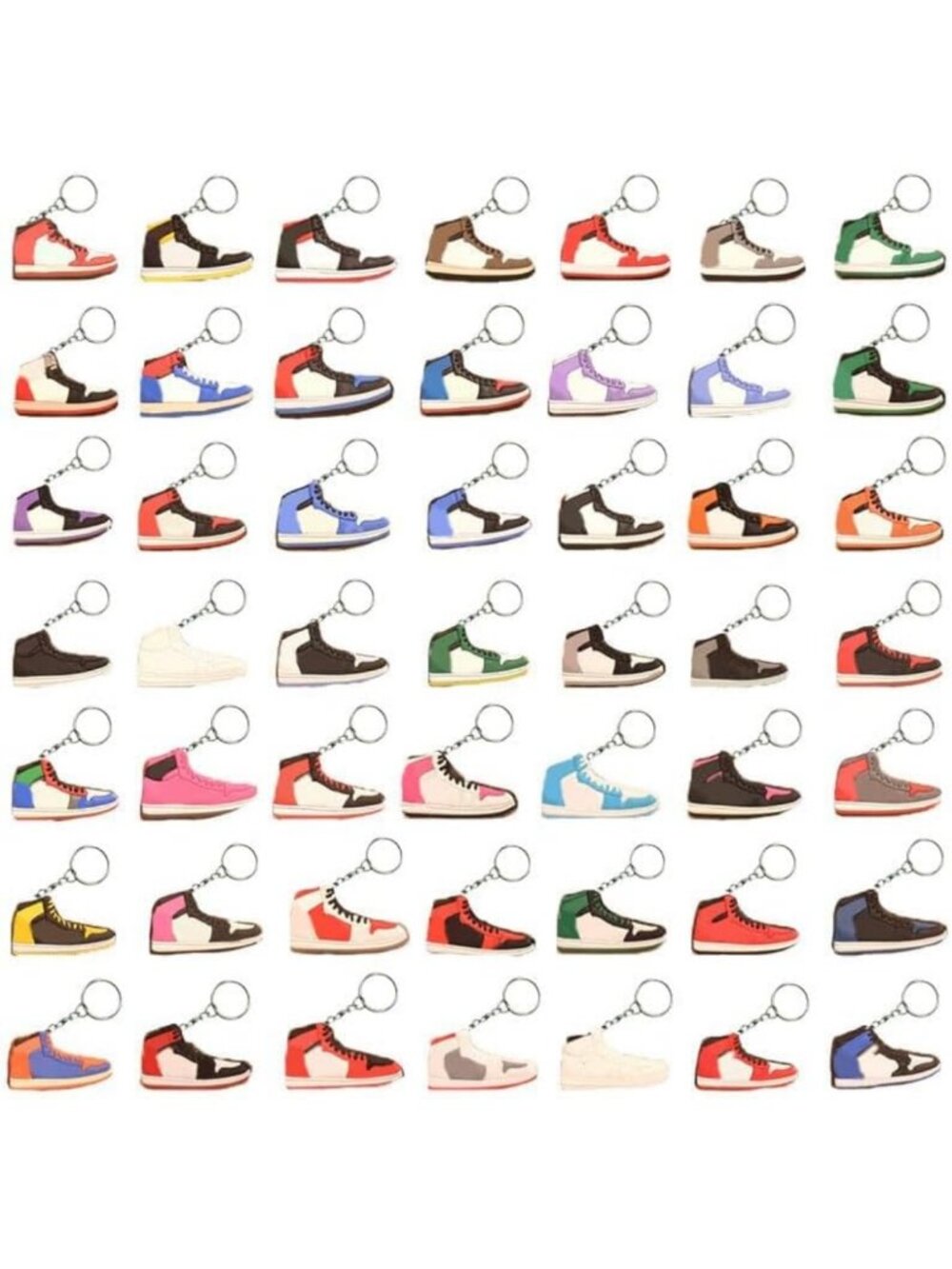 100 Retro Sneaker Keychains - Mini Shoe Charms, Personalized & Bulk Options
